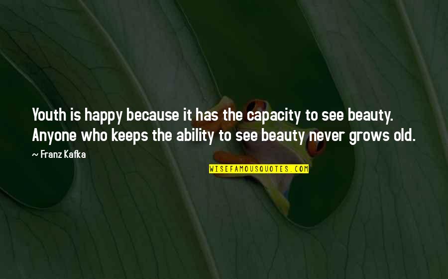 Youthfulness Quotes By Franz Kafka: Youth is happy because it has the capacity