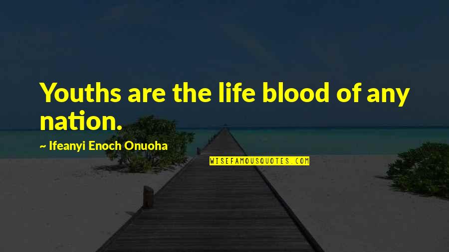 Youths Leadership Quotes By Ifeanyi Enoch Onuoha: Youths are the life blood of any nation.