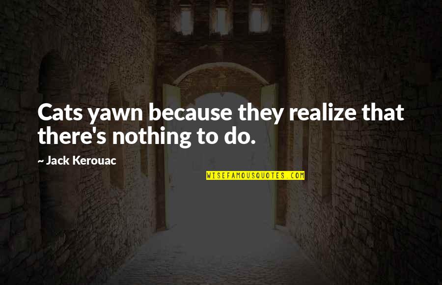 Youtube Five Things Men Will Tell You Quotes By Jack Kerouac: Cats yawn because they realize that there's nothing Youtube Five Things Men Will Tell You Quotes By Jack Kerouac: Cats yawn because they realize that there's nothing