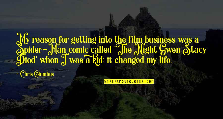 You've Changed Man Quotes By Chris Columbus: My reason for getting into the film business