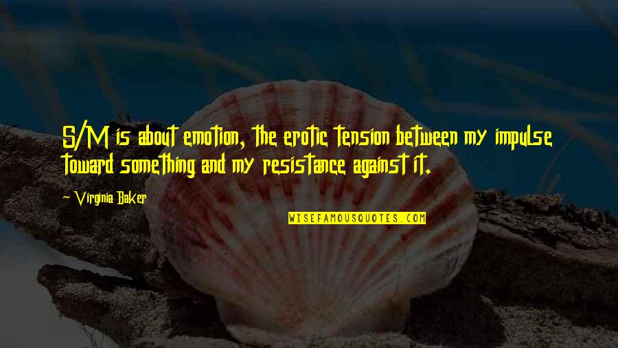 Yovaney Quotes By Virginia Baker: S/M is about emotion, the erotic tension between Yovaney Quotes By Virginia Baker: S/M is about emotion, the erotic tension between