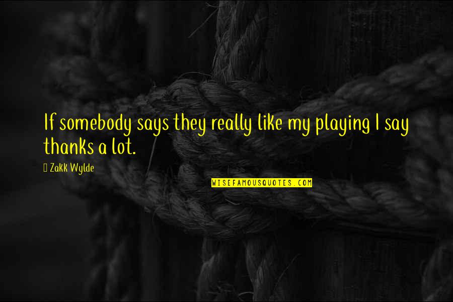 Yttre Chamfered Quotes By Zakk Wylde: If somebody says they really like my playing