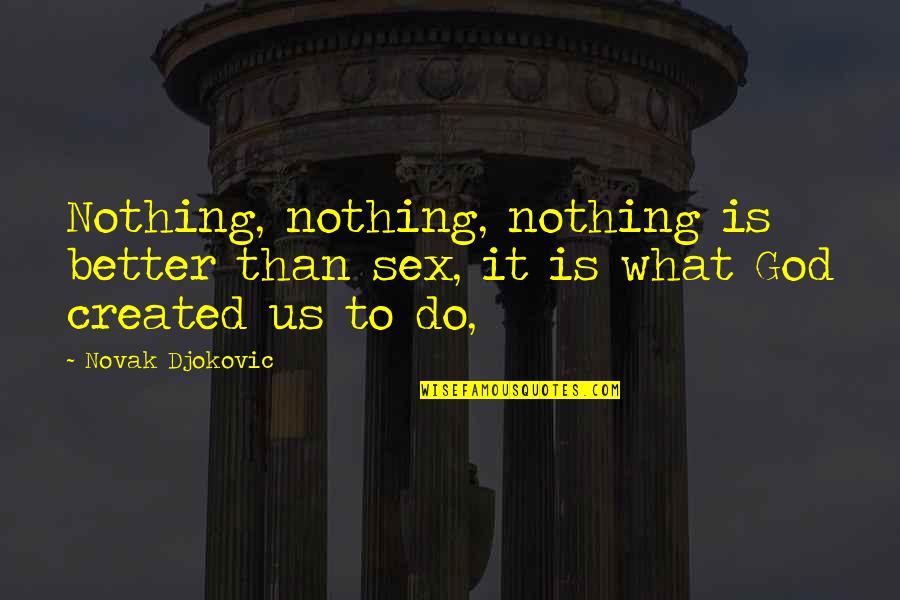 Yturralde Chula Quotes By Novak Djokovic: Nothing, nothing, nothing is better than sex, it