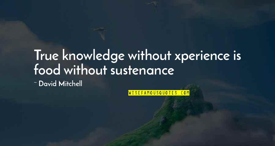 Yudkin Quotes By David Mitchell: True knowledge without xperience is food without sustenance Yudkin Quotes By David Mitchell: True knowledge without xperience is food without sustenance