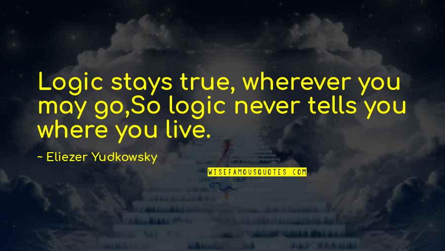 Yudkowsky Quotes By Eliezer Yudkowsky: Logic stays true, wherever you may go,So logic