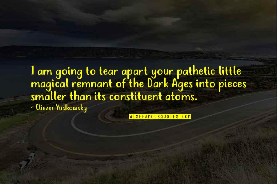 Yudkowsky Quotes By Eliezer Yudkowsky: I am going to tear apart your pathetic