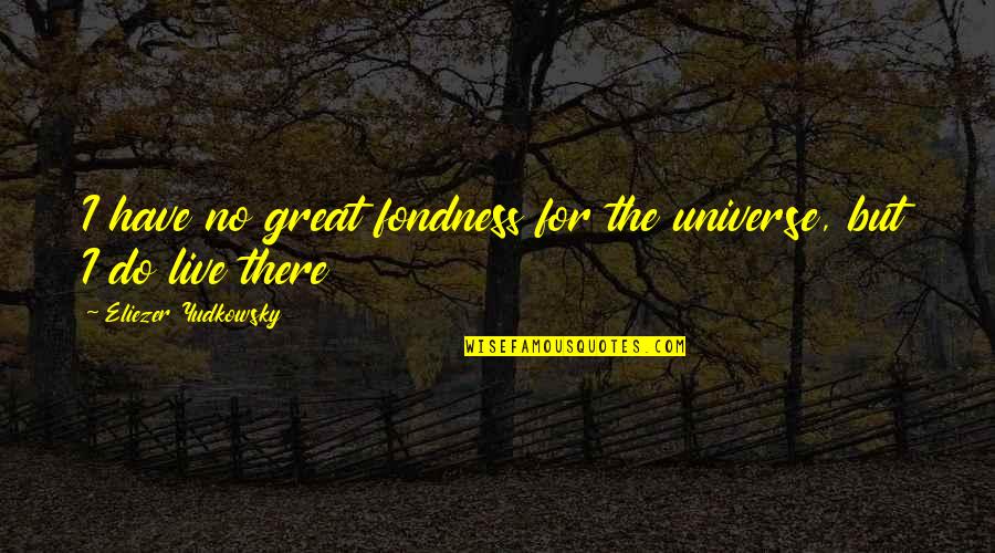 Yudkowsky Quotes By Eliezer Yudkowsky: I have no great fondness for the universe,