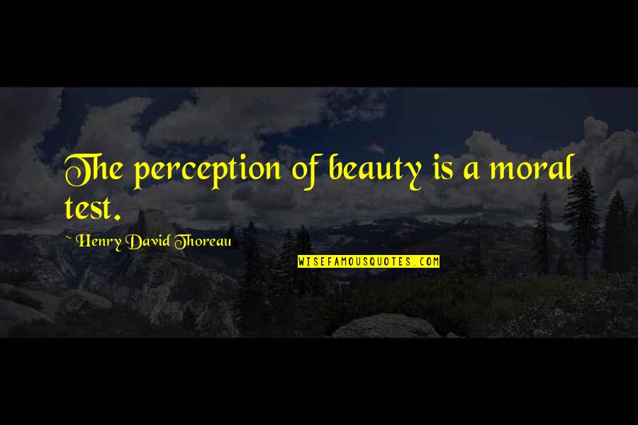 Yujiro's Quotes By Henry David Thoreau: The perception of beauty is a moral test.