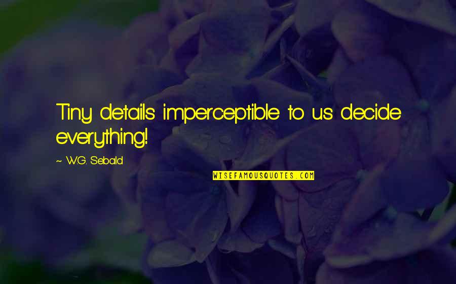 Yukina Minato Quotes By W.G. Sebald: Tiny details imperceptible to us decide everything!