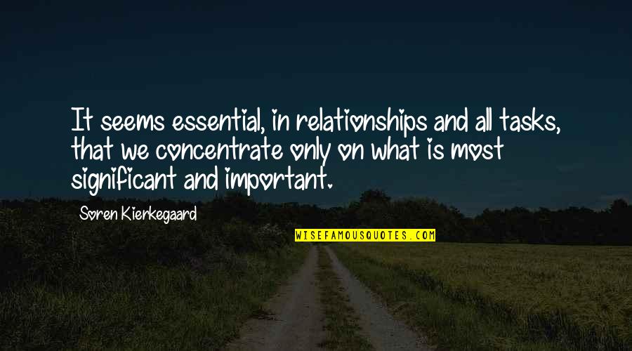 Yukitoshi Kikuchi Quotes By Soren Kierkegaard: It seems essential, in relationships and all tasks, Yukitoshi Kikuchi Quotes By Soren Kierkegaard: It seems essential, in relationships and all tasks,