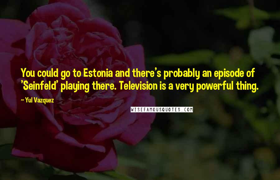 Yul Vazquez quotes: You could go to Estonia and there's probably an episode of 'Seinfeld' playing there. Television is a very powerful thing.