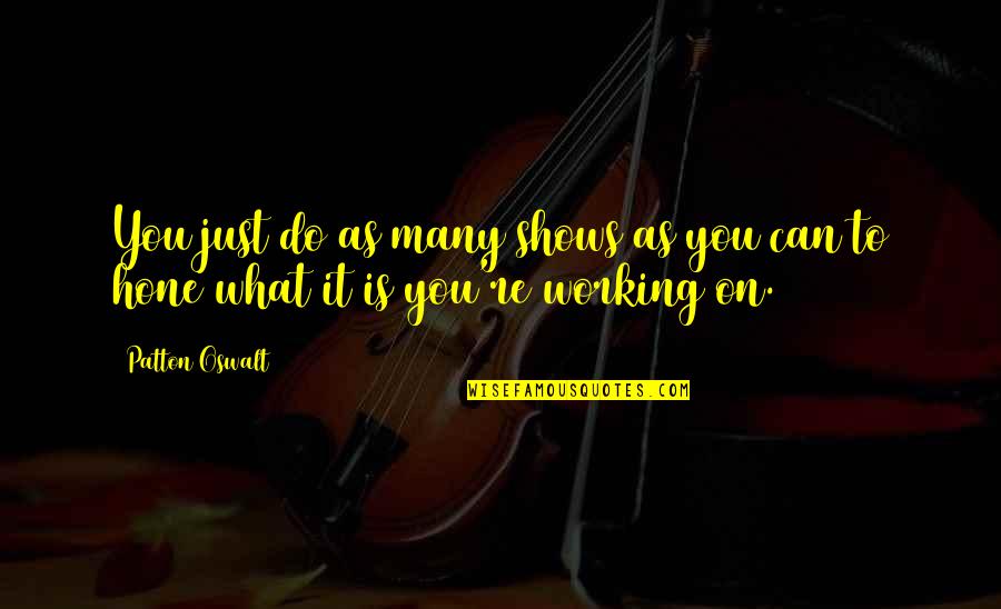 Yulya Y113 Quotes By Patton Oswalt: You just do as many shows as you