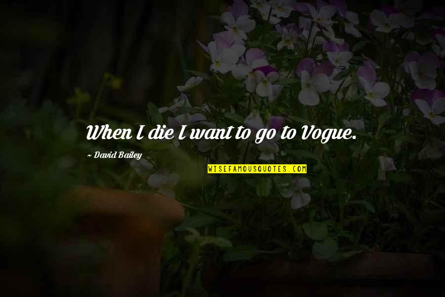 Yung Totoo Quotes By David Bailey: When I die I want to go to