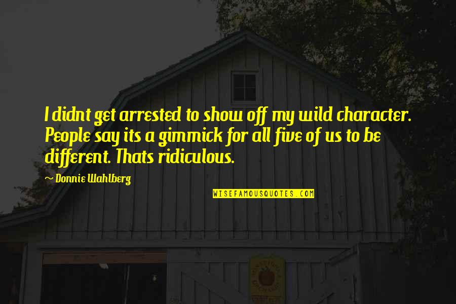 Yurdum Quotes By Donnie Wahlberg: I didnt get arrested to show off my Yurdum Quotes By Donnie Wahlberg: I didnt get arrested to show off my