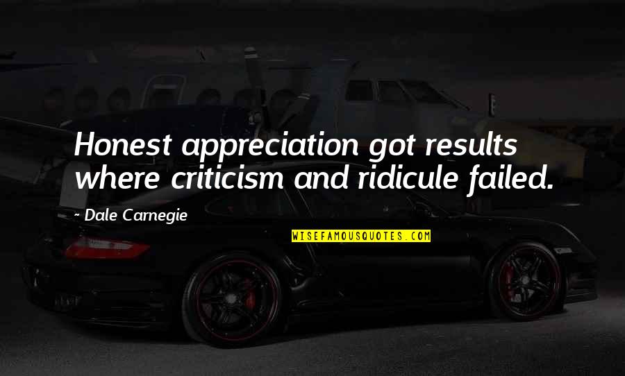 Yurman Quotes By Dale Carnegie: Honest appreciation got results where criticism and ridicule