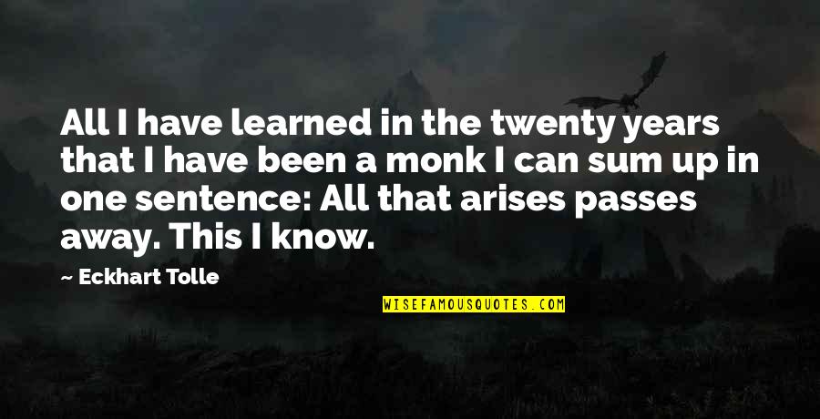 Z Beyir Kindira Quotes By Eckhart Tolle: All I have learned in the twenty years Z Beyir Kindira Quotes By Eckhart Tolle: All I have learned in the twenty years