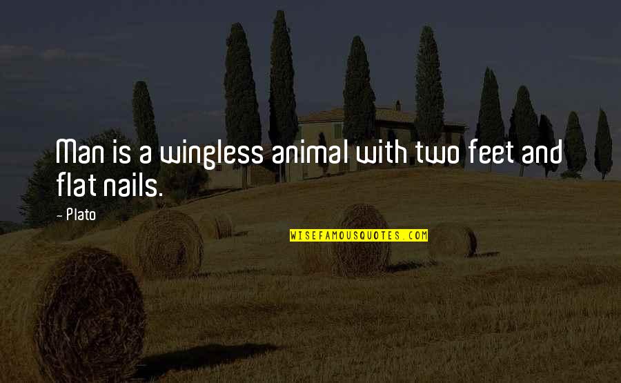 Z Nails Quotes By Plato: Man is a wingless animal with two feet