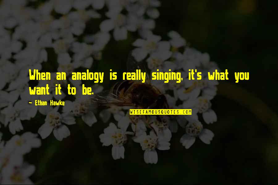 Zab Jen Velryb Quotes By Ethan Hawke: When an analogy is really singing, it's what