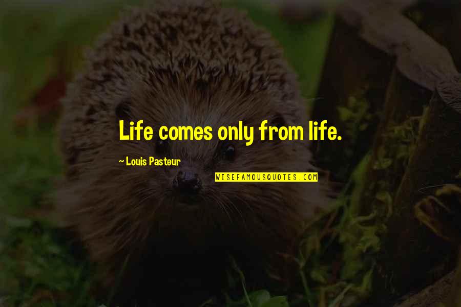 Zabat's Quotes By Louis Pasteur: Life comes only from life.