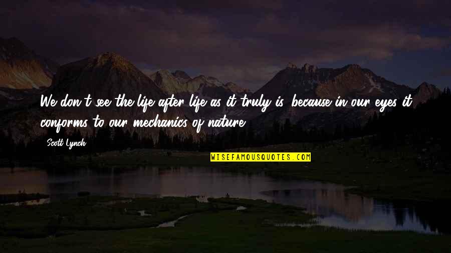 Zabski Bosiljak Quotes By Scott Lynch: We don't see the life after life as Zabski Bosiljak Quotes By Scott Lynch: We don't see the life after life as