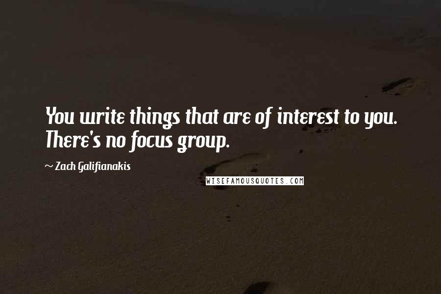 Zach Galifianakis quotes: You write things that are of interest to you. There's no focus group.