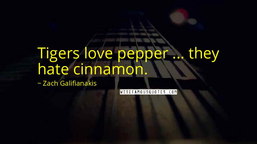 Zach Galifianakis quotes: Tigers love pepper ... they hate cinnamon.