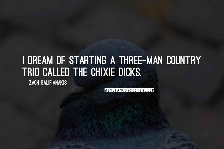 Zach Galifianakis quotes: I dream of starting a three-man country trio called the Chixie Dicks.