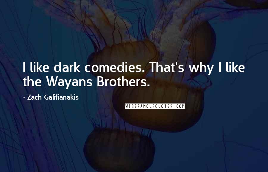 Zach Galifianakis quotes: I like dark comedies. That's why I like the Wayans Brothers.