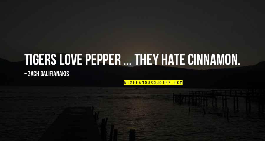 Zach Galifianakis Quotes By Zach Galifianakis: Tigers love pepper ... they hate cinnamon.