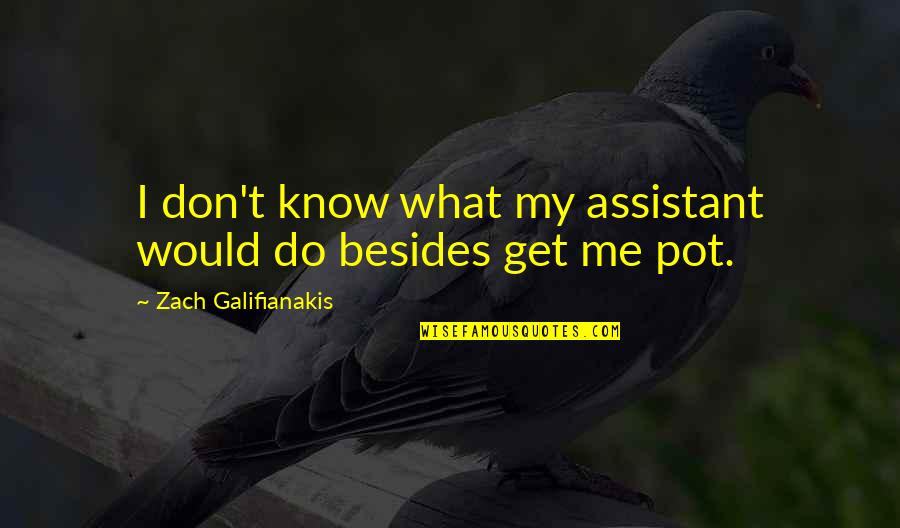 Zach Galifianakis Quotes By Zach Galifianakis: I don't know what my assistant would do