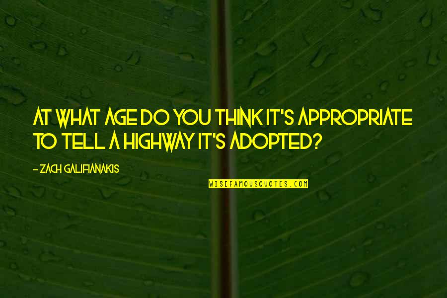 Zach Galifianakis Quotes By Zach Galifianakis: At what age do you think it's appropriate