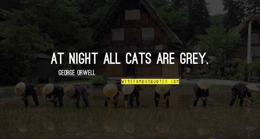 Zachary Witman Letter Quotes By George Orwell: At night all cats are grey. Zachary Witman Letter Quotes By George Orwell: At night all cats are grey.