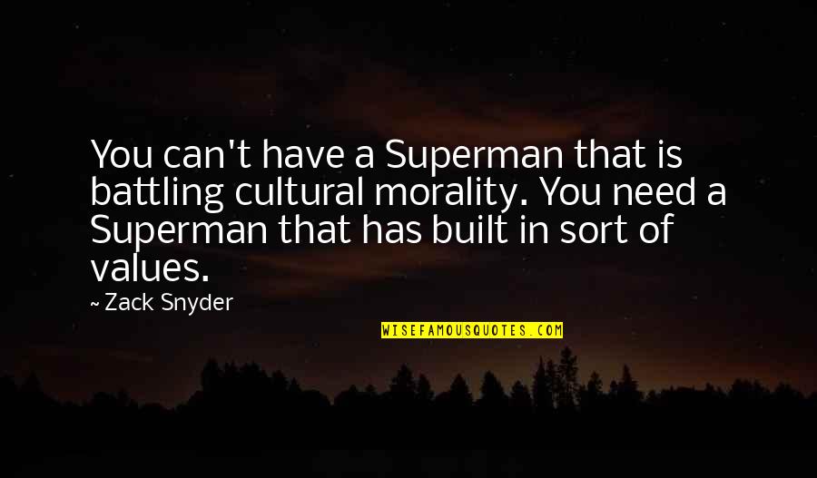 Zack Snyder Quotes By Zack Snyder: You can't have a Superman that is battling