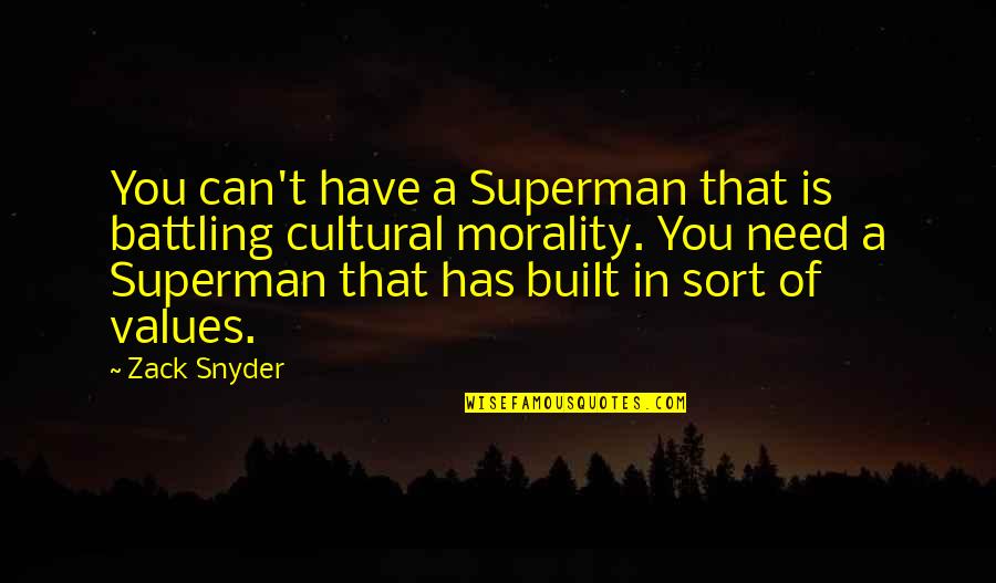 Zack's Quotes By Zack Snyder: You can't have a Superman that is battling