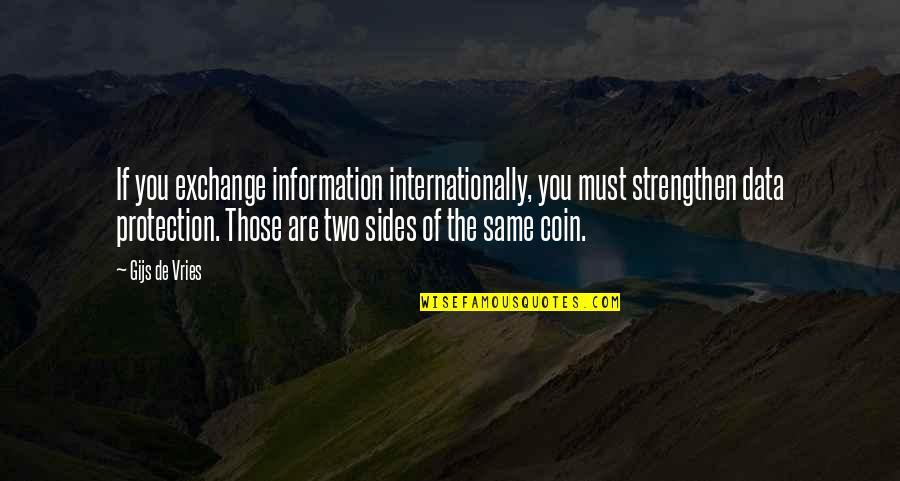 Zada Quotes By Gijs De Vries: If you exchange information internationally, you must strengthen