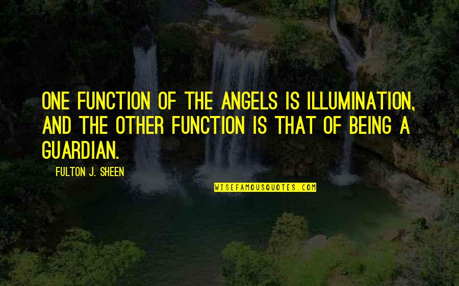 Zagnuts Quotes By Fulton J. Sheen: One function of the angels is illumination, and Zagnuts Quotes By Fulton J. Sheen: One function of the angels is illumination, and