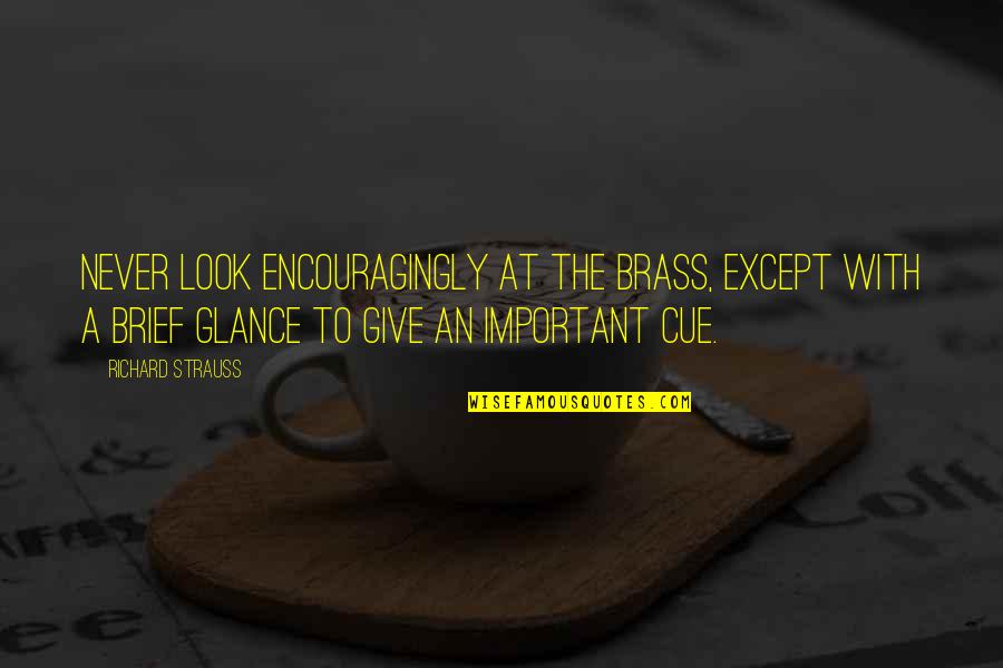 Zagorin Nationality Quotes By Richard Strauss: Never look encouragingly at the brass, except with