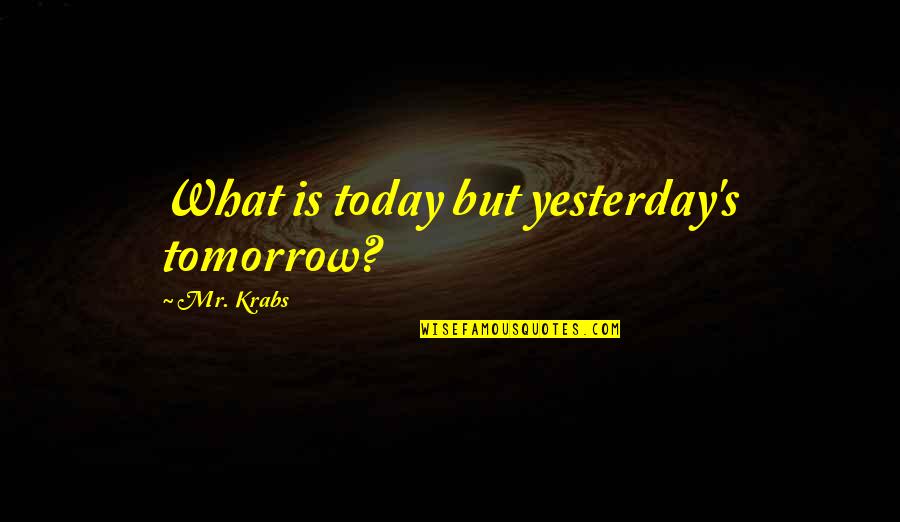 Zagros Mountains Quotes By Mr. Krabs: What is today but yesterday's tomorrow?