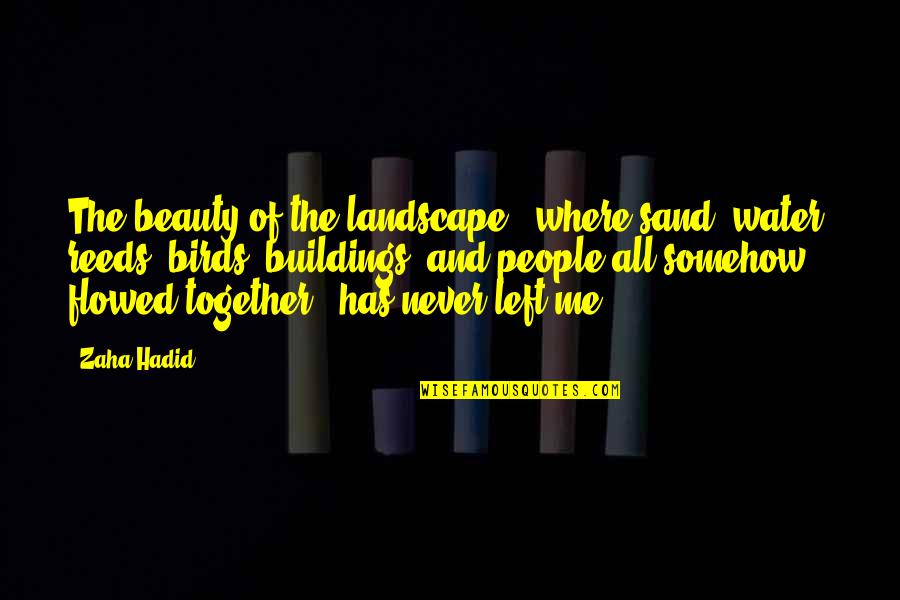 Zaha Quotes By Zaha Hadid: The beauty of the landscape - where sand,