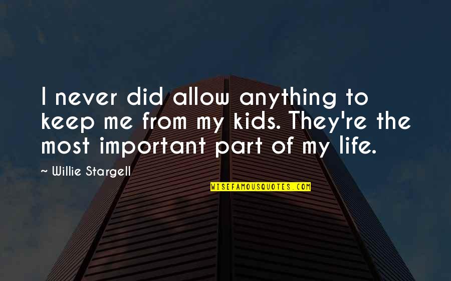 Zahmyre Quotes By Willie Stargell: I never did allow anything to keep me Zahmyre Quotes By Willie Stargell: I never did allow anything to keep me