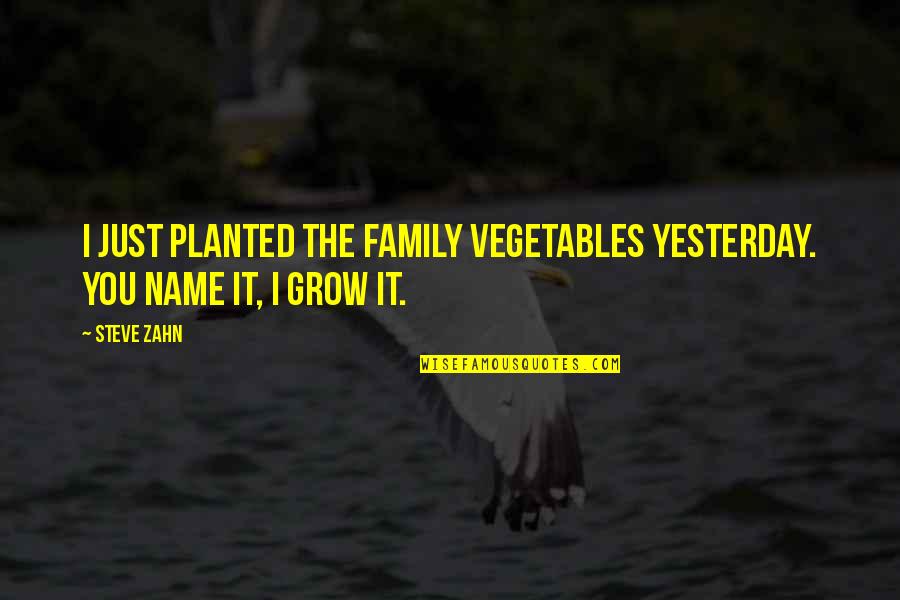 Zahn Quotes By Steve Zahn: I just planted the family vegetables yesterday. You