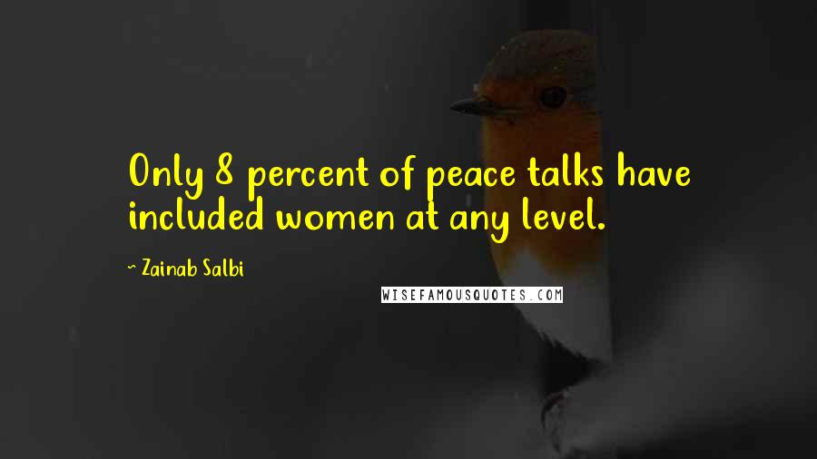 Zainab Salbi quotes: Only 8 percent of peace talks have included women at any level.