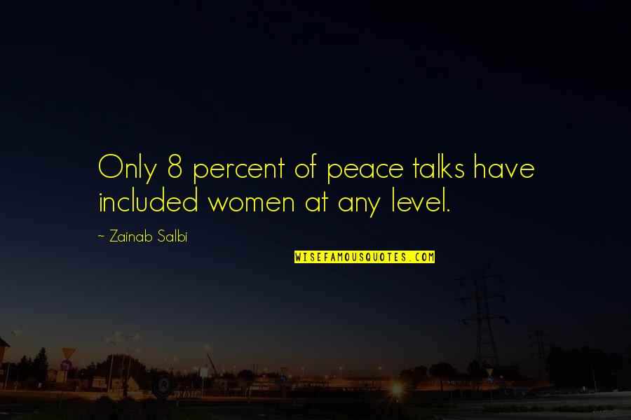 Zainab Salbi Quotes By Zainab Salbi: Only 8 percent of peace talks have included