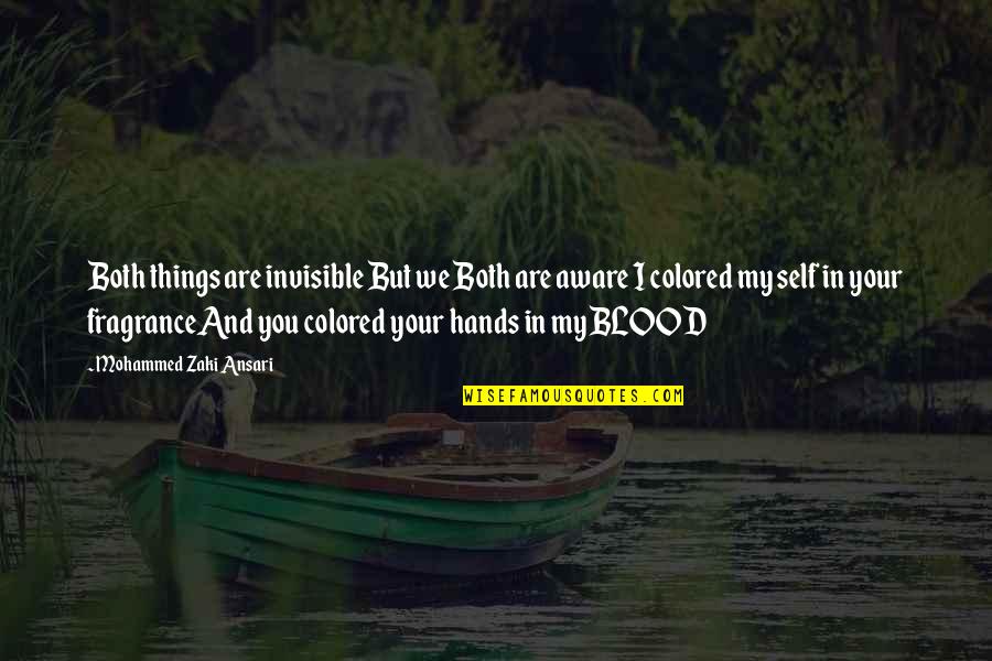 Zaki Quotes By Mohammed Zaki Ansari: Both things are invisible But we Both are Zaki Quotes By Mohammed Zaki Ansari: Both things are invisible But we Both are