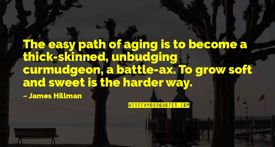 Zakiyyah Quotes By James Hillman: The easy path of aging is to become Zakiyyah Quotes By James Hillman: The easy path of aging is to become
