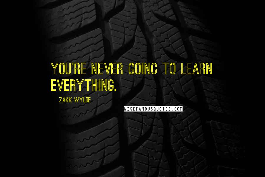 Zakk Wylde quotes: You're never going to learn everything.