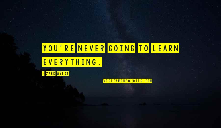 Zakk Wylde Quotes By Zakk Wylde: You're never going to learn everything.
