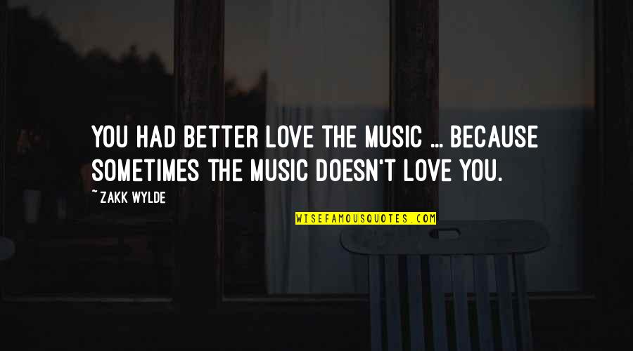 Zakk Wylde Quotes By Zakk Wylde: You had better love the music ... because
