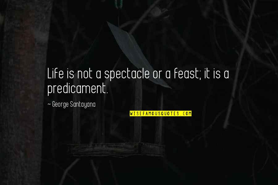 Zalatan Quotes By George Santayana: Life is not a spectacle or a feast;