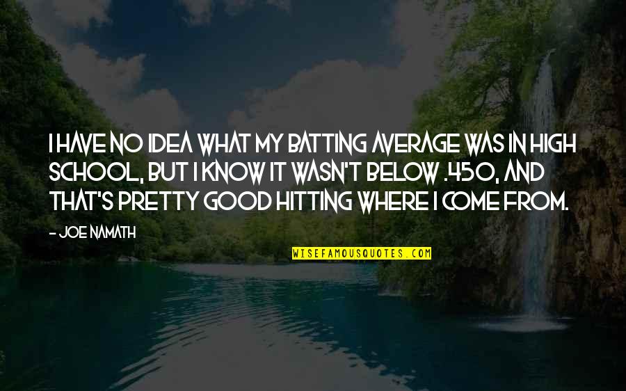 Zaleha Wittenberg Quotes By Joe Namath: I have no idea what my batting average Zaleha Wittenberg Quotes By Joe Namath: I have no idea what my batting average